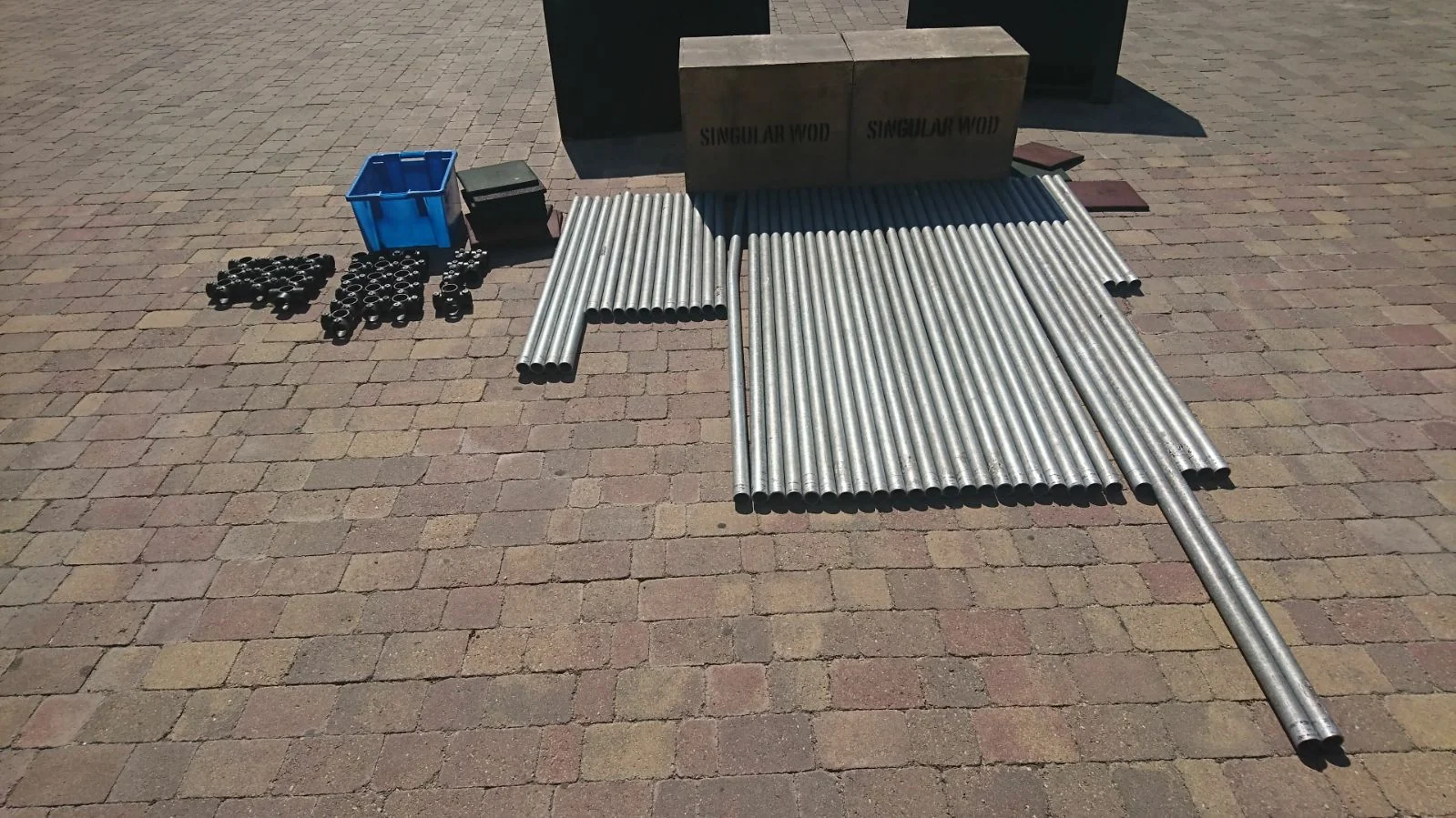 Componentes de una estructura modular de parkour